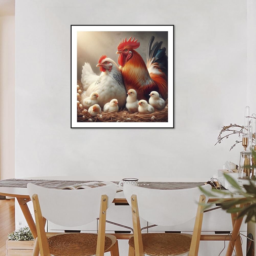 Chicken Diamond Painting Kits for Adults, Hen 5D Full Drill Diamond Art Kits g