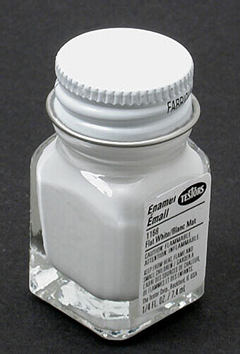 Testors 1/4 oz Flat White Enamel Paint 1168TT