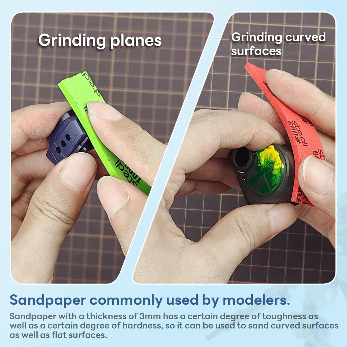 Sanding Sponge for Model Gundam Building,3mm Hobby Model Tools Hand Sanding B…