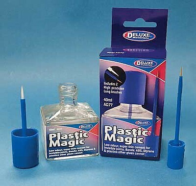 Deluxe Materials AD77 All Scale Plastic Magic Thin Plastic Cement w/2 Brushes