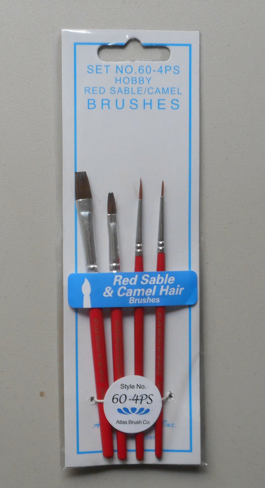 ATLAS SHORT HANDLE RED SABLE CAMEL BRUSHES PAINT BRUSH HOBBY CRAFT ACCESSORY 604