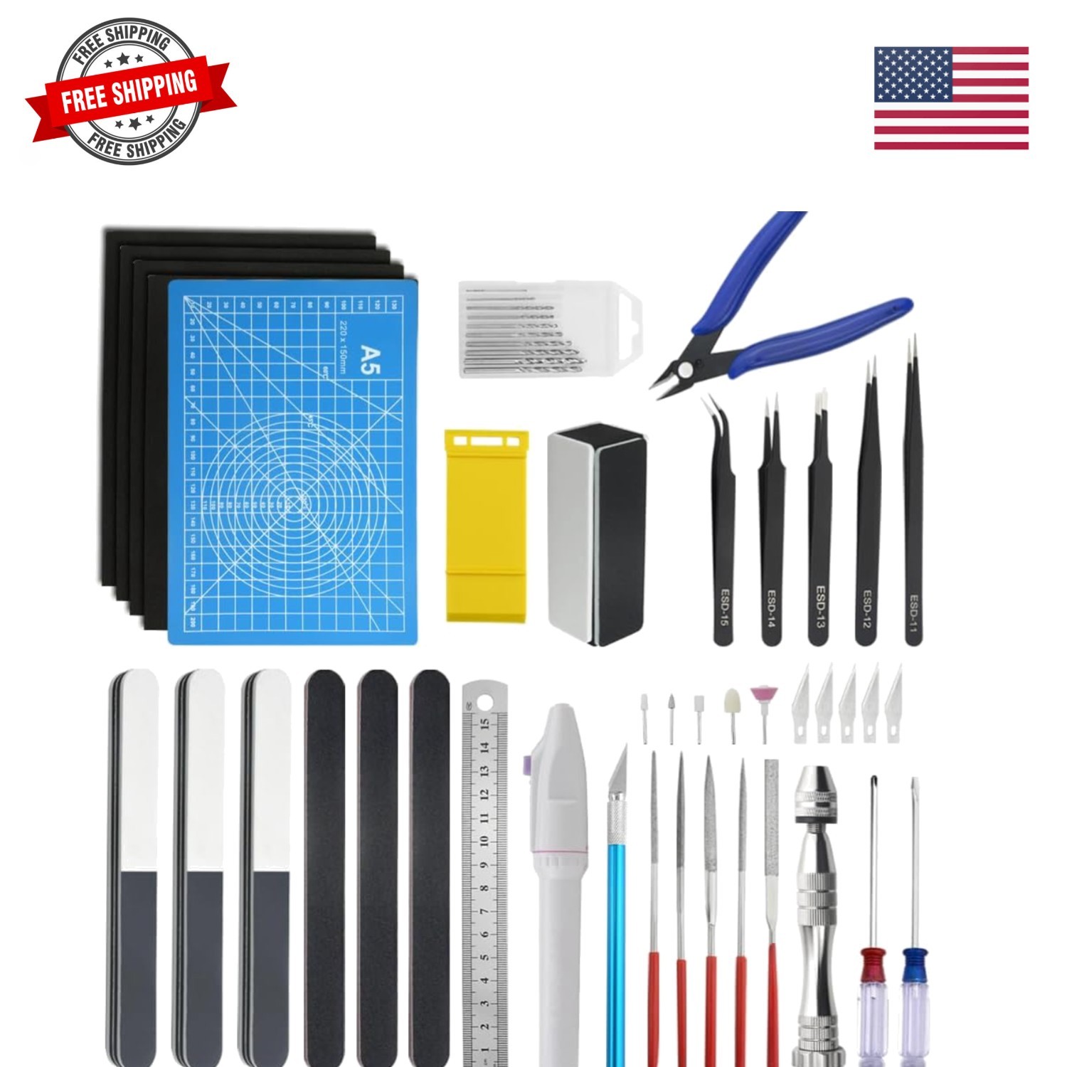 50 PCS Model Tools Kit Modeler Basic Tools Hobby Building Tools Craft Set for…