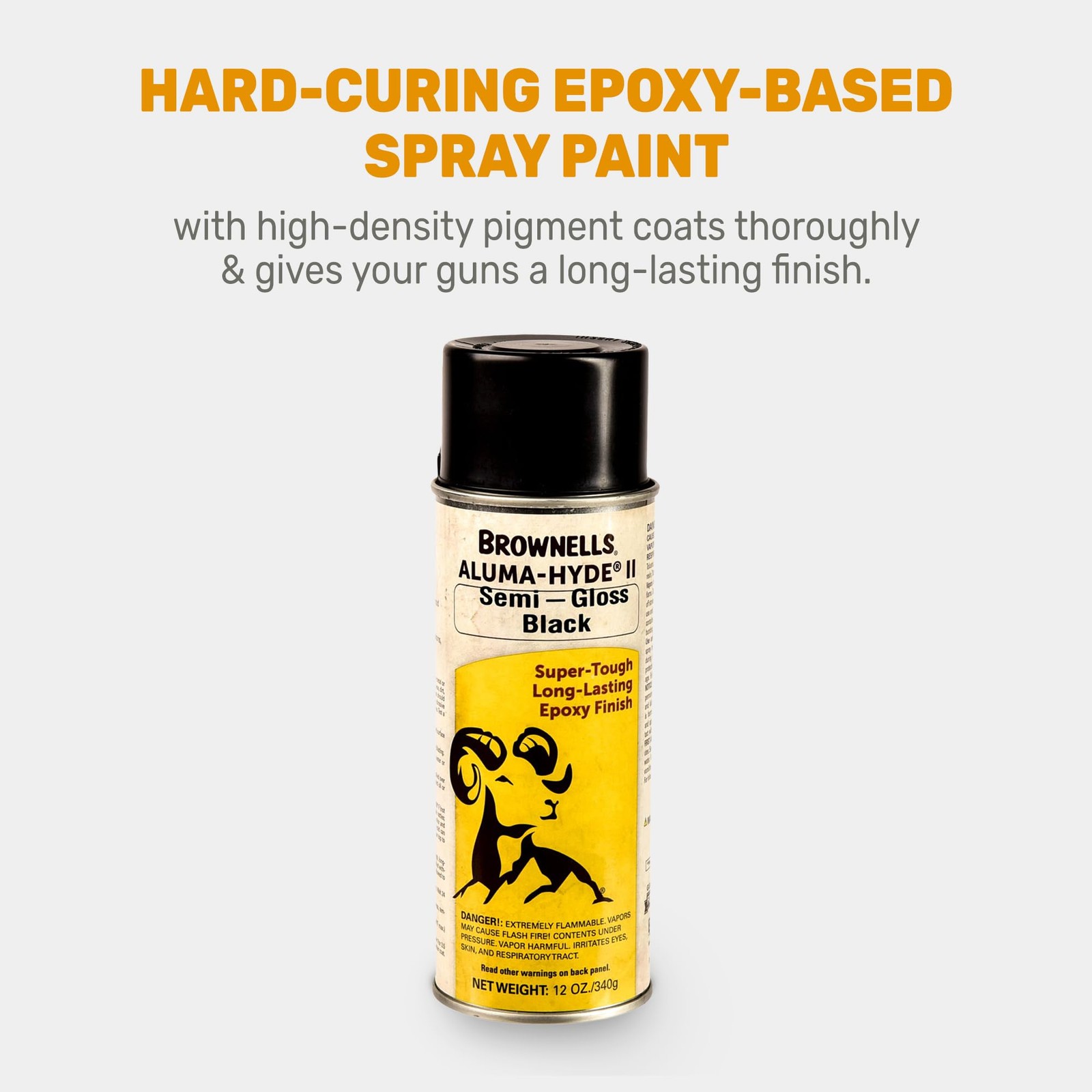 Brownells Aluma-Hyde II Epoxy Based 12 Ounce (Pack of 1), Semi Gloss Black