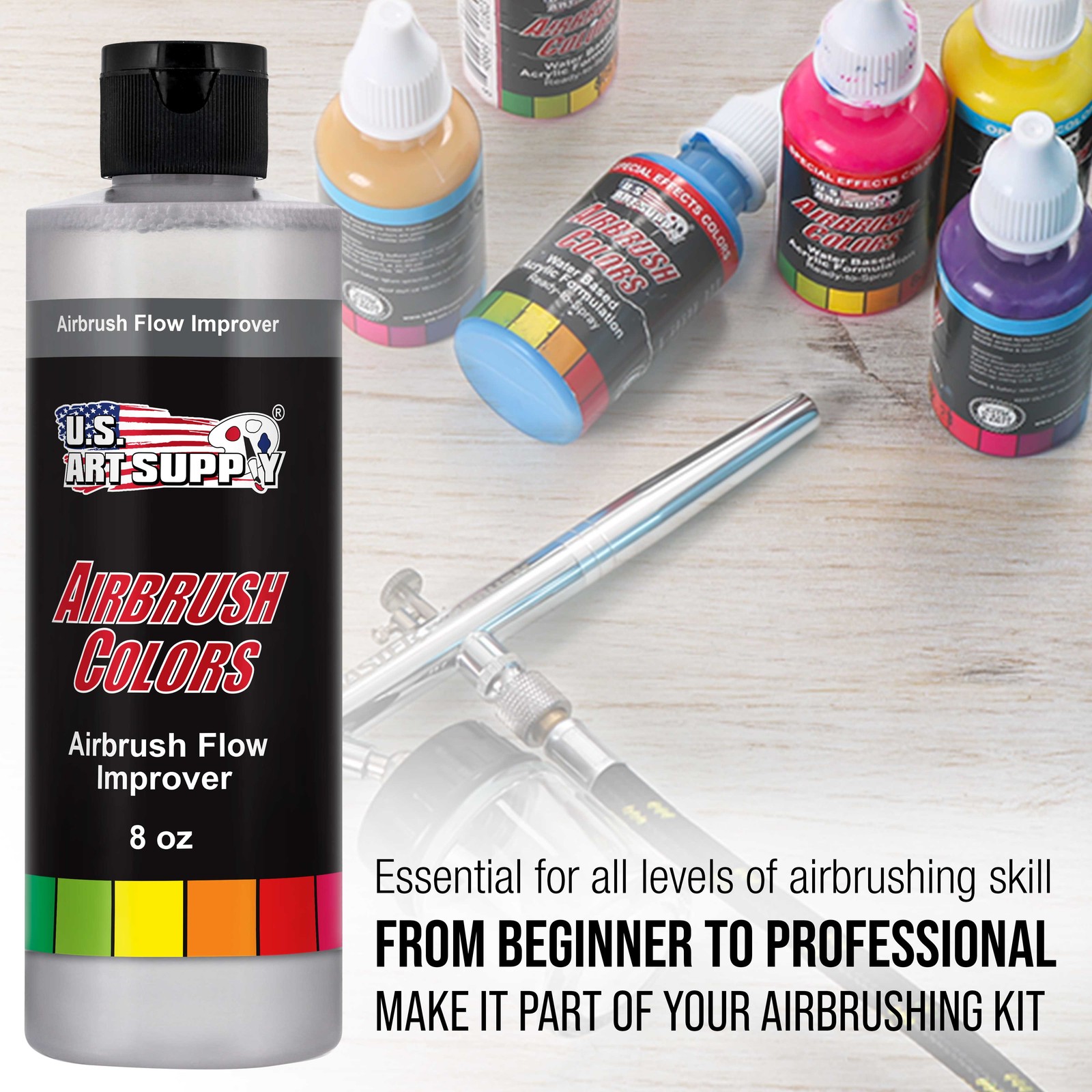 U.S. Art Supply Airbrush Flow Improver, 8 oz, Improve Paint Flow, Reduce Clogs