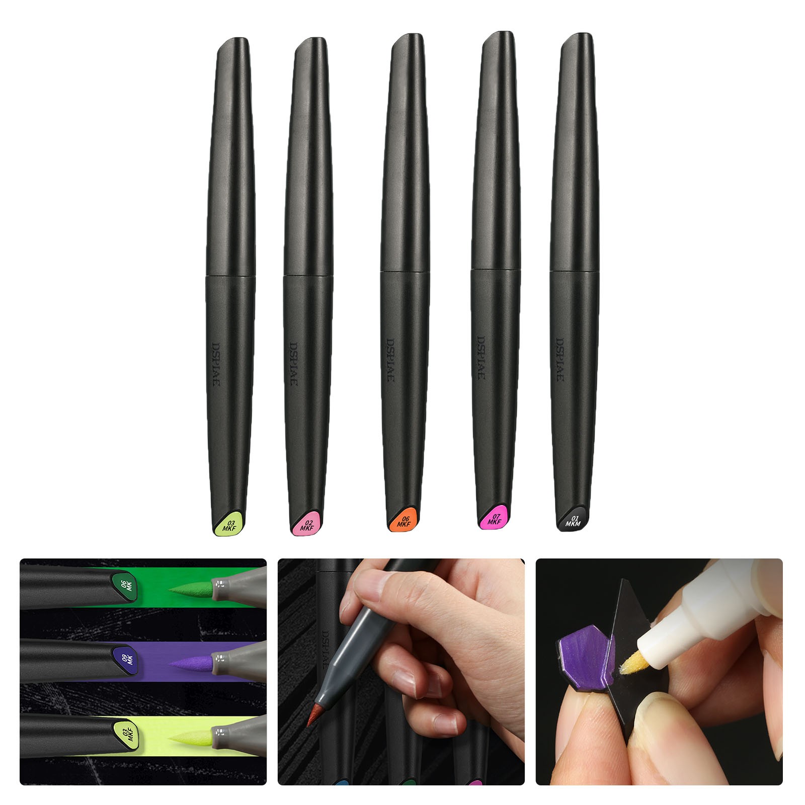 DSPIAE Water-based Soft Tip Marker Pen for Plastic Model Hobby DIY Coloring 5kr6