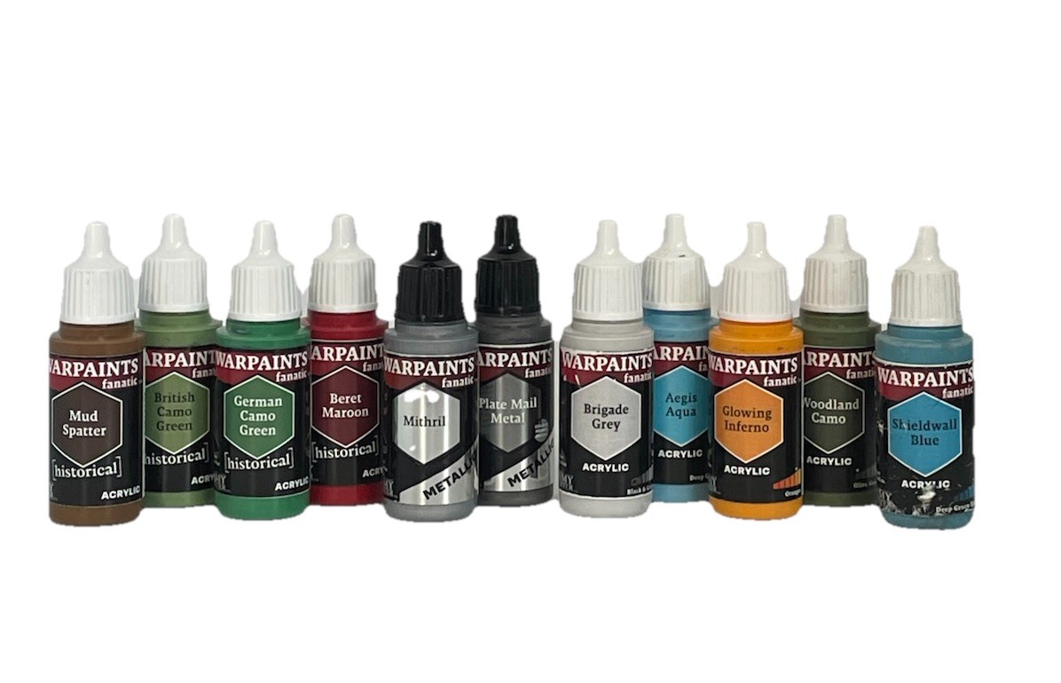 The Warpaints Fanatic 11 Pieces set Historical Metallic Acrylic Green Blue