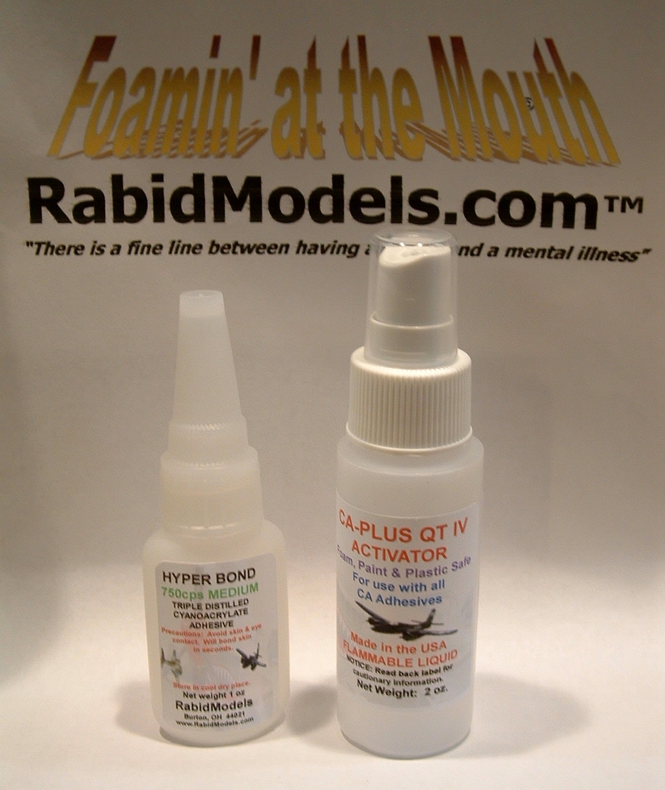 1 oz Medium HYPERBOND CA Super Glue AND 2 oz Accelerator/Kicker Spray package!