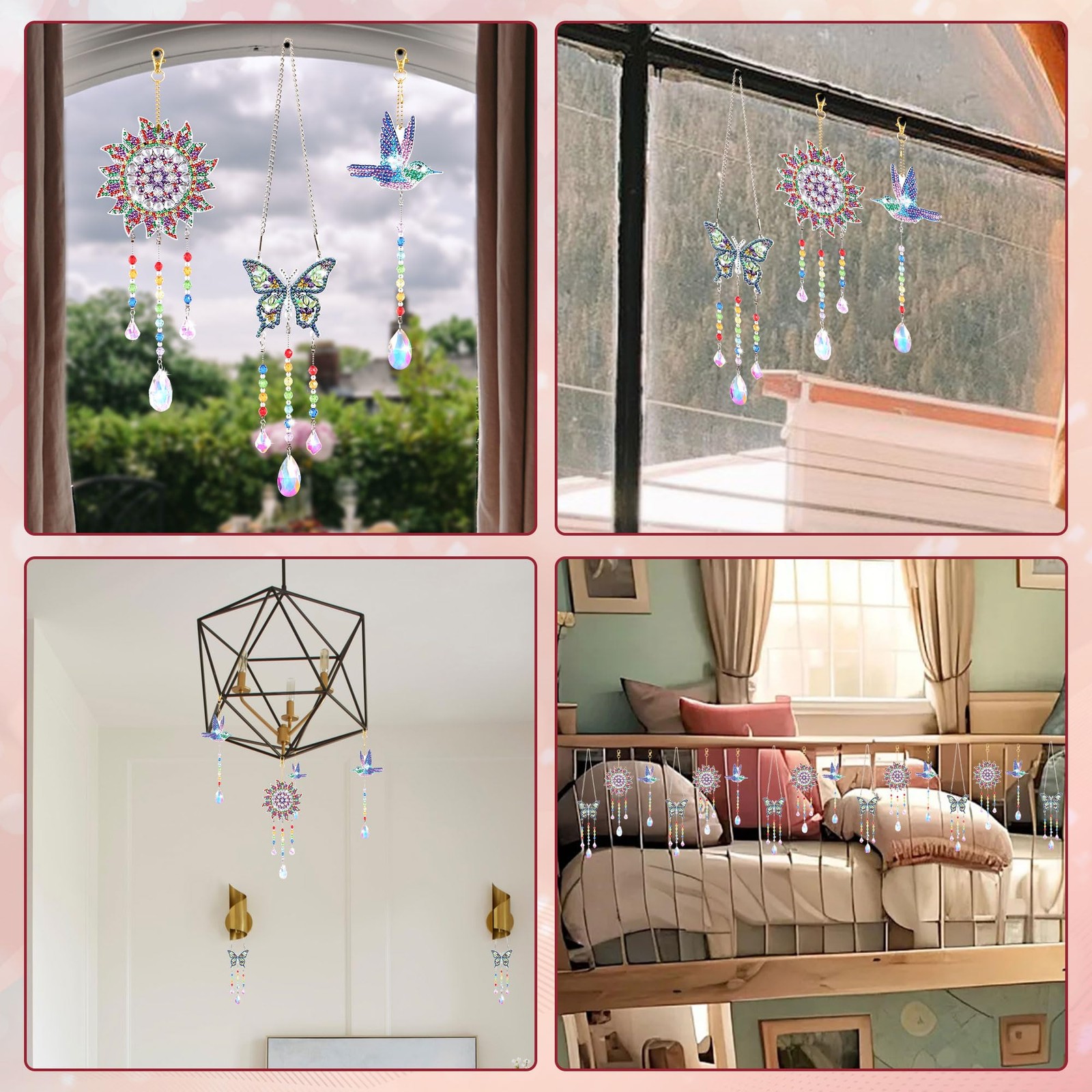 Funshot 3 Pcs DIY Diamond Painting, Small Hummingbird Onesize, multicolored