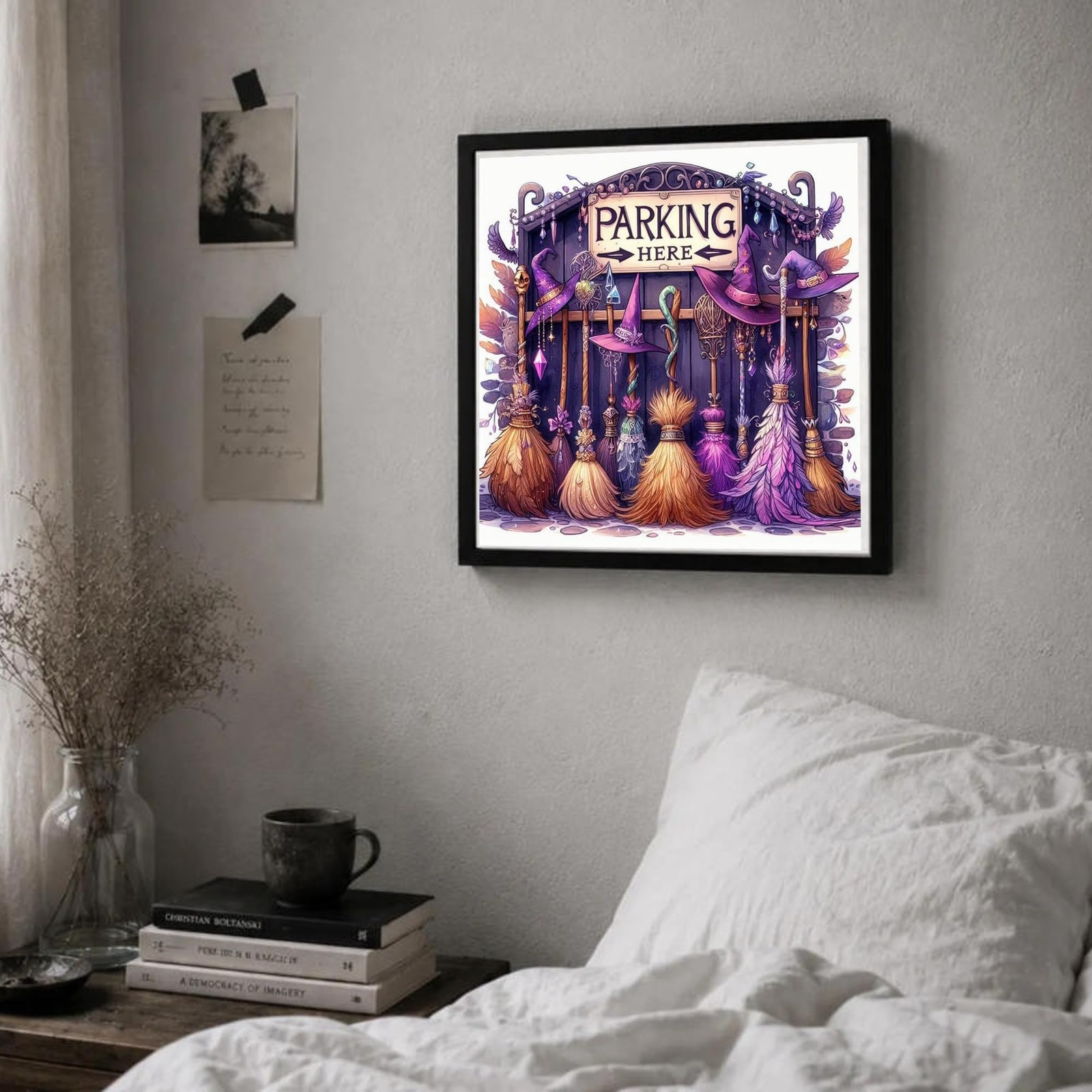 Halloween Witch’s Broom Diamond Painting Kits for Adults,5D DIY Full Drill Diamo
