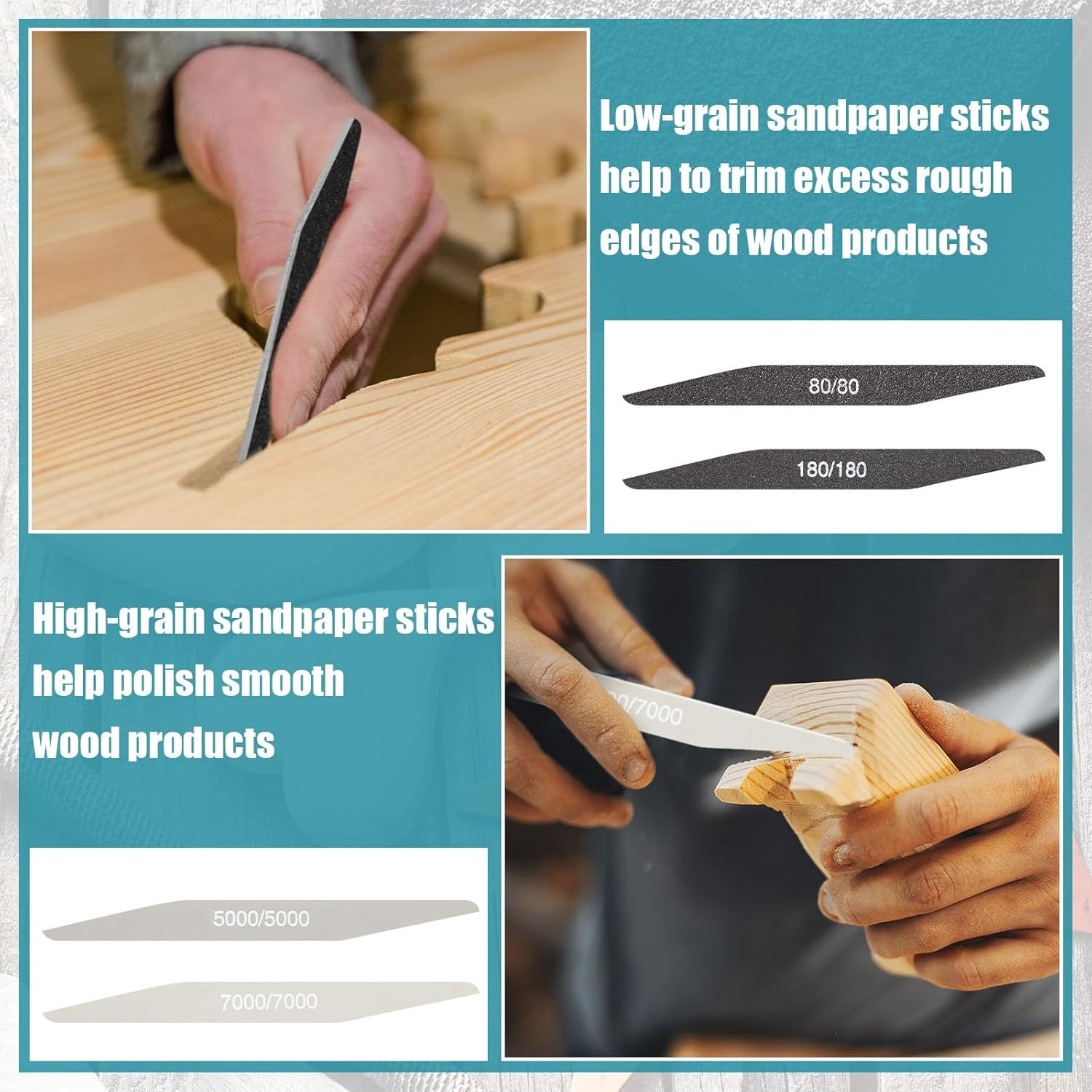 20 Pcs Sanding Sticks for Plastic Models Polishing Sticks Assorted Metal and Woo