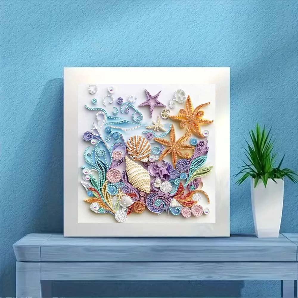 Shell Starfish Diamond Painting Kit Full Drill Wall Art Decoration Set