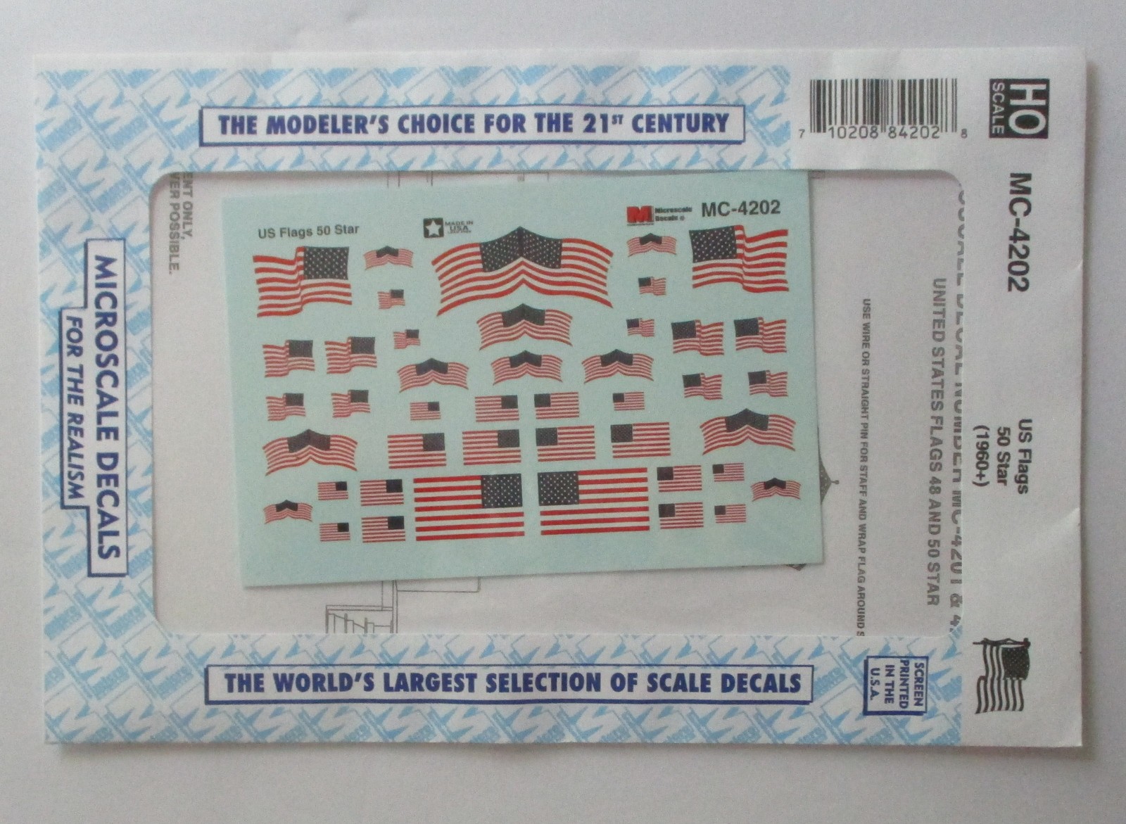 Microscale HO Scale – United States Flags – 50 Star (1960+) — Stock# MC-4202
