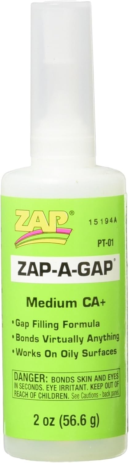 Zap Adhesives PT-01 – Adhesive, Zap-A-Gap CA+, 2 oz, Clear