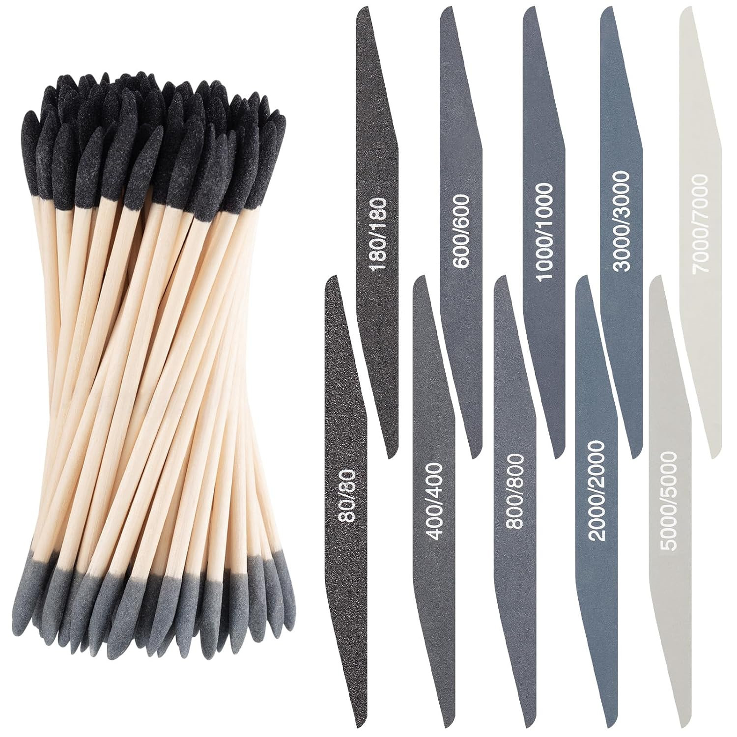 40 Pcs Model Sanding Sticks Set Include 10 Polishing Sticks Assorted 30 Double E
