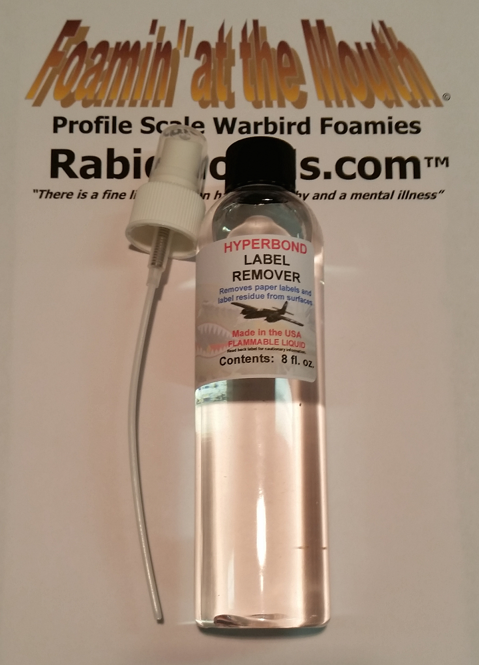 8 oz bottle LABEL REMOVER & sprayer- quickly disolves paper label goo and ink.