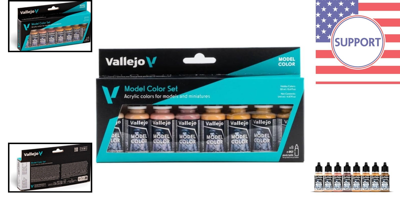 Model Color Face & Skin Tones Set – 8 Vibrant 18ml Acrylic Paint Bottles
