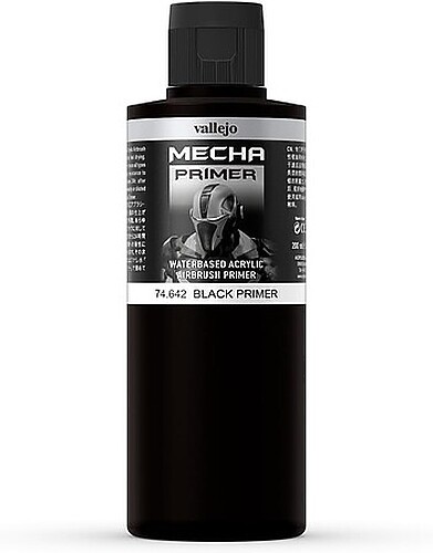 Vallejo Black Primer Mecha Color – Hobby and Model Acrylic Paint – #74642