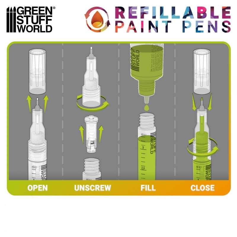 Green Stuff World: Refillable Markers – 3 Marker Tip Pen Sizes