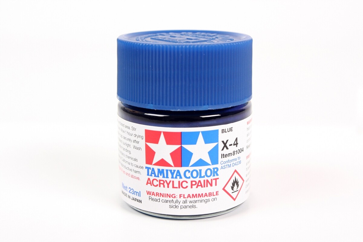 Tamiya 81004 X-4 Blue Acrylic Paint 23ml Large Bottle – US