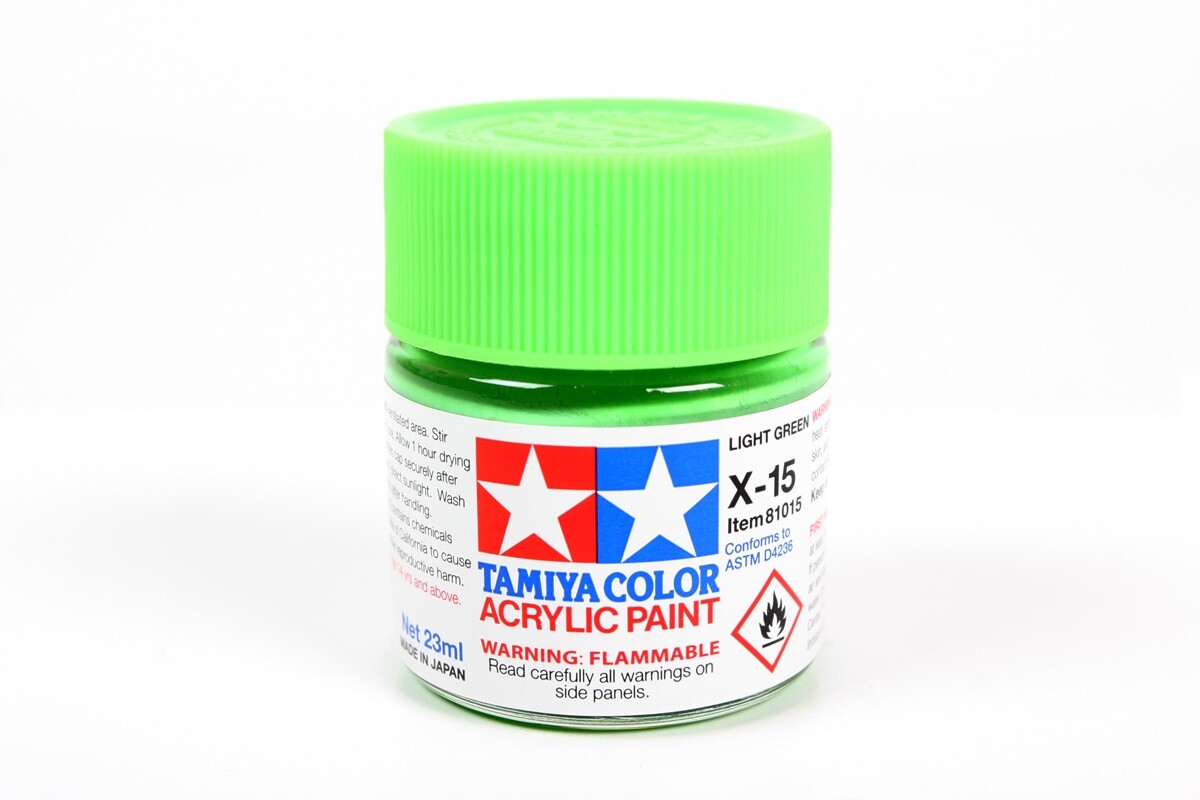 Tamiya 81015 X-15 Light Green Acrylic Paint 23ml Large Bottle – US