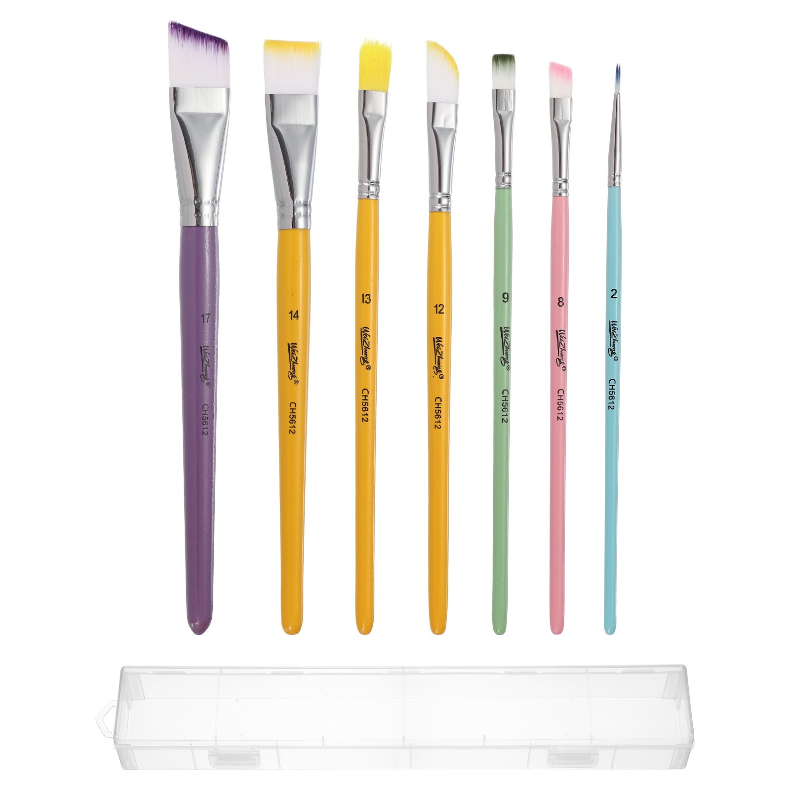 7Pcs Soft Fine Hair Oil Paint Brushes, Watercolor Paint Brush Sets, Multicolor