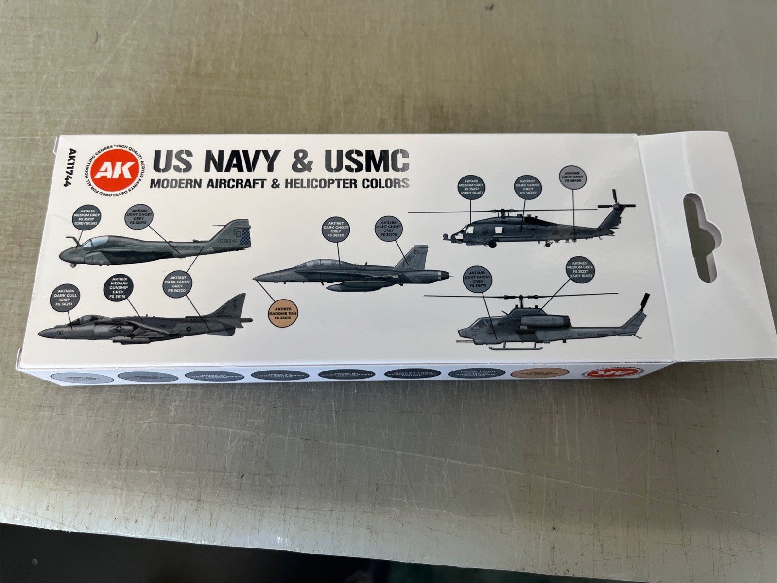 AK 3G Acrylics #11744 USN & USMC Modern Aircraft & Helo Set (8)