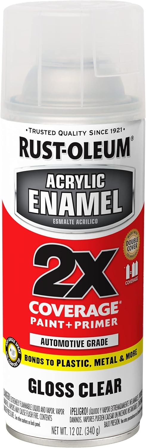 Rust-Oleum 271913 Acrylic Enamel 2X Spray 12 Ounce (Pack of 1), Gloss Clear