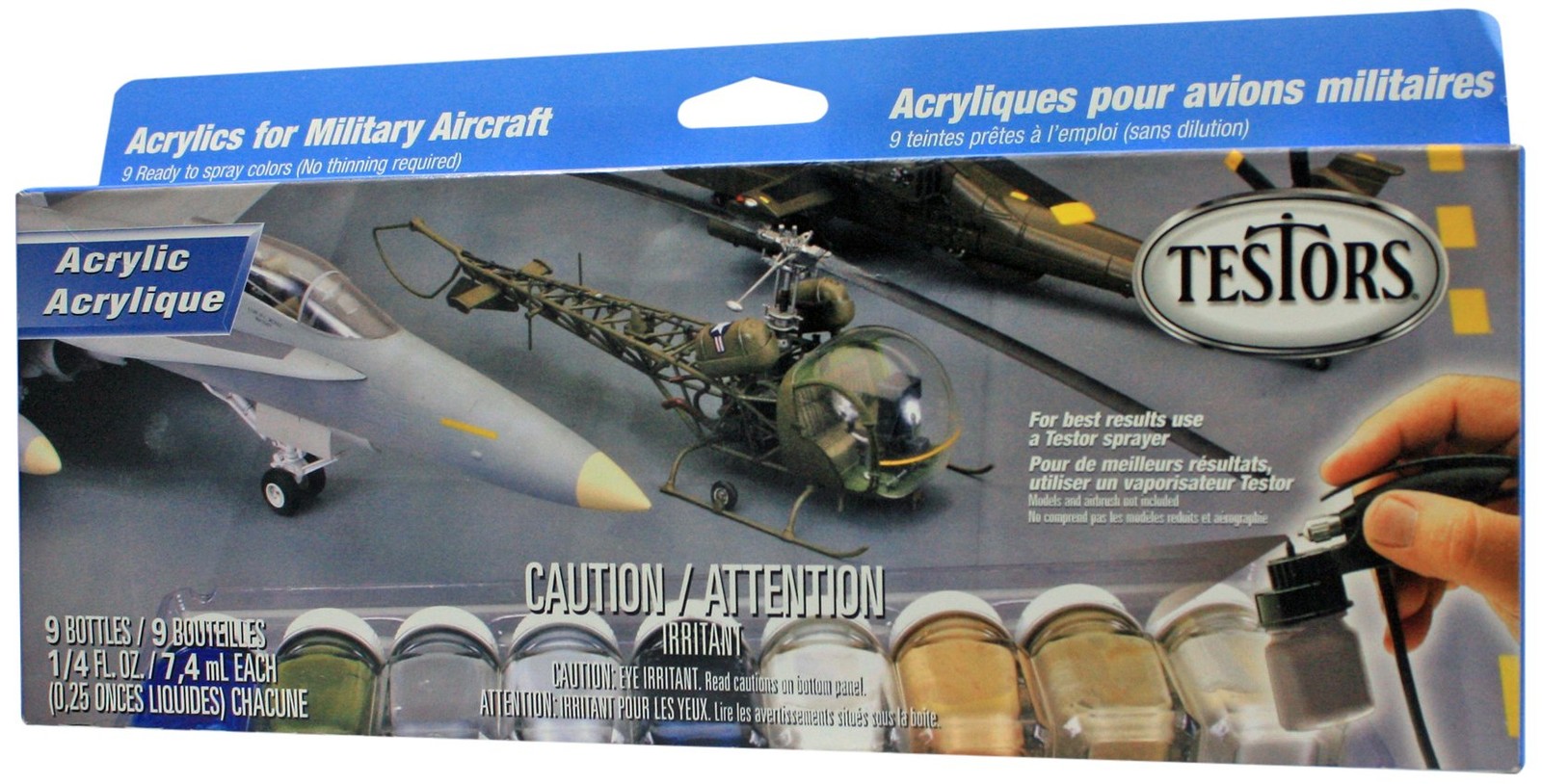 Aircraft Spraying Acrylics Paint Set – Light Dark Gray, Gloss Blue, Olive Drab