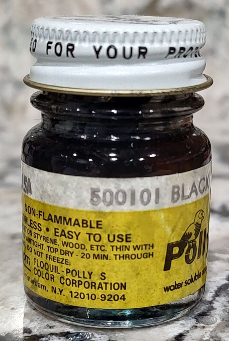 FLOQUIL POLLY S MODEL and HOBBY COLORS PAINT .5oz OUNCE – BLACK