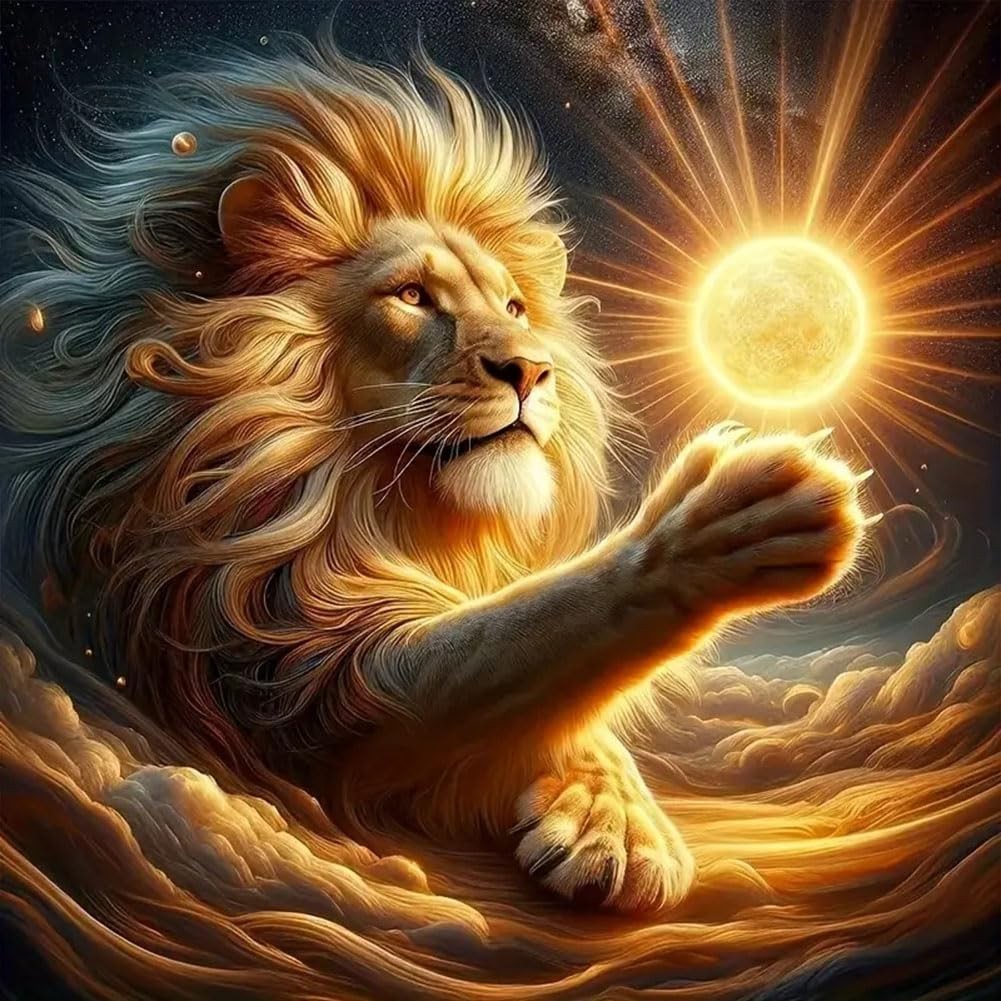 Reluohuo Lion Diamond Painting Kits for Beginner, 5D 12X12 Inch, Multicolor