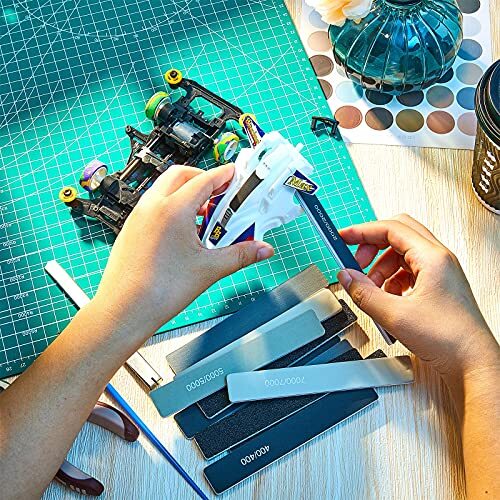 50 Pack Sanding Sticks Buffer Polishing Sticks for Plastic Models Metal Wood