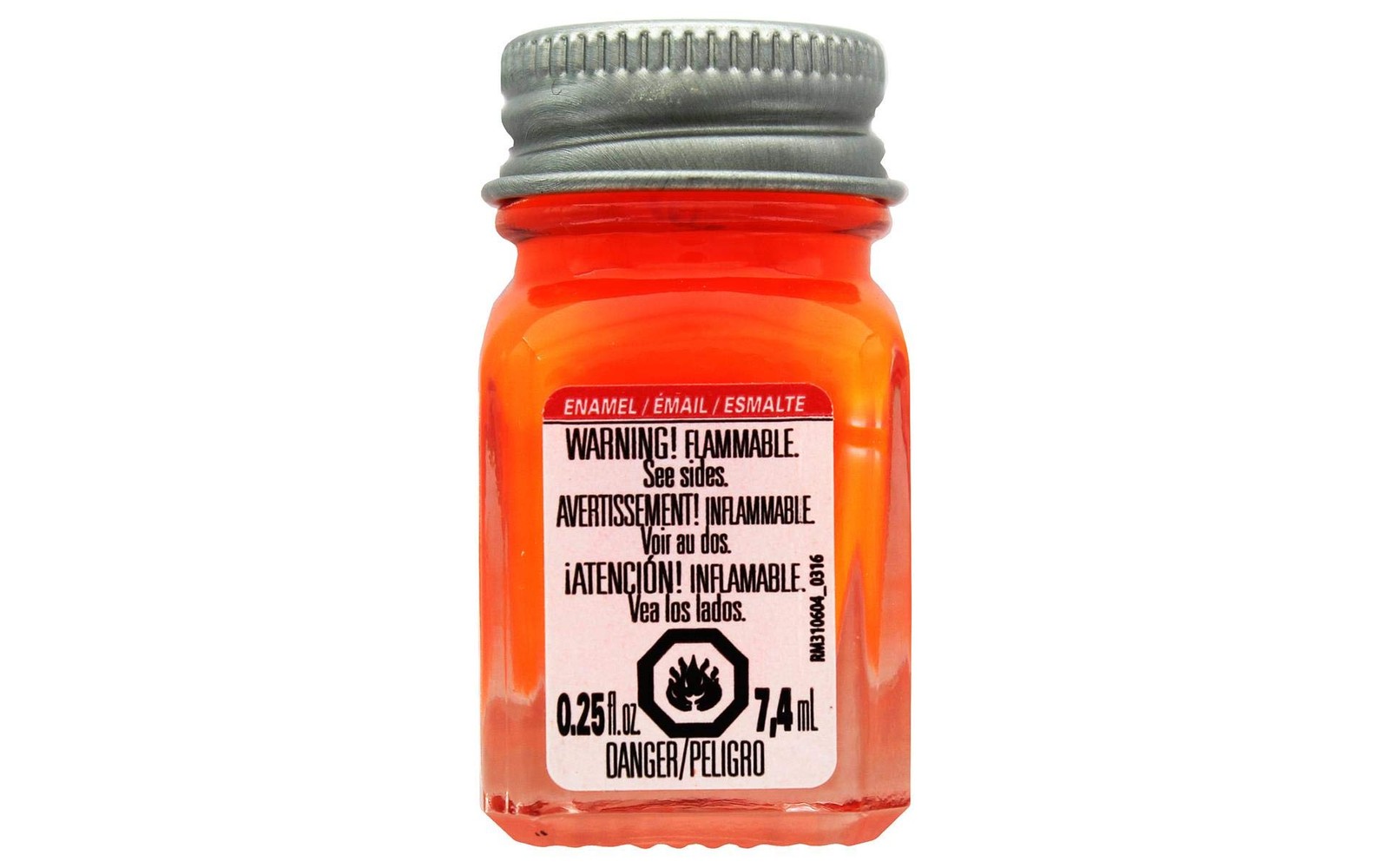 Testor Corp Orange Fluorescent Enamel Paint 1/4 Oz Model Craft Art Supplies