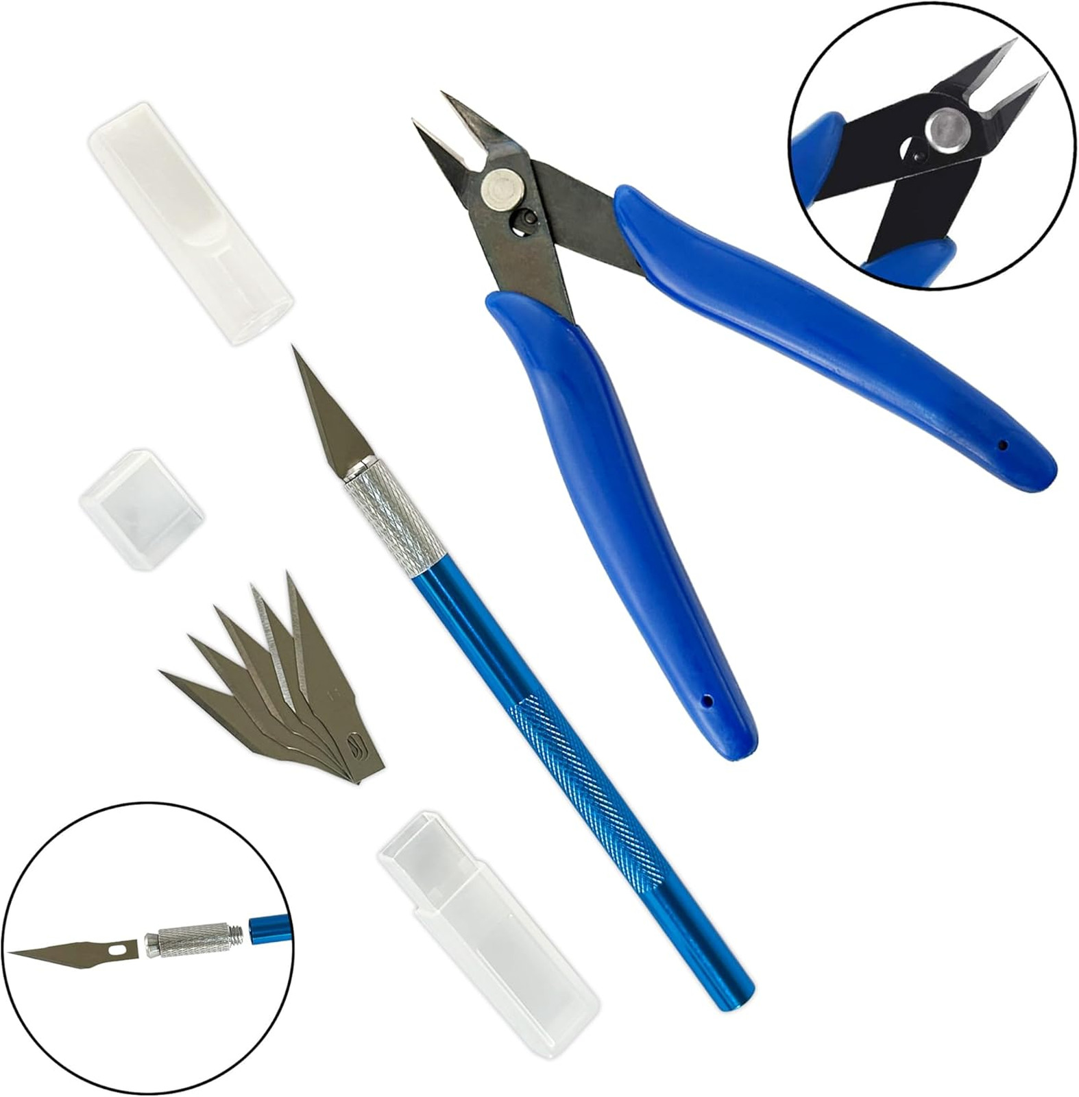 Modeler Basic Hobby Tools Kit with Plastic Case for Miniature Building and