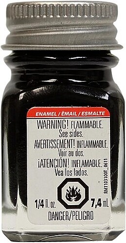 Testors Flat Black 1/4 oz – Hobby and Model Enamel Paint – #1149tt