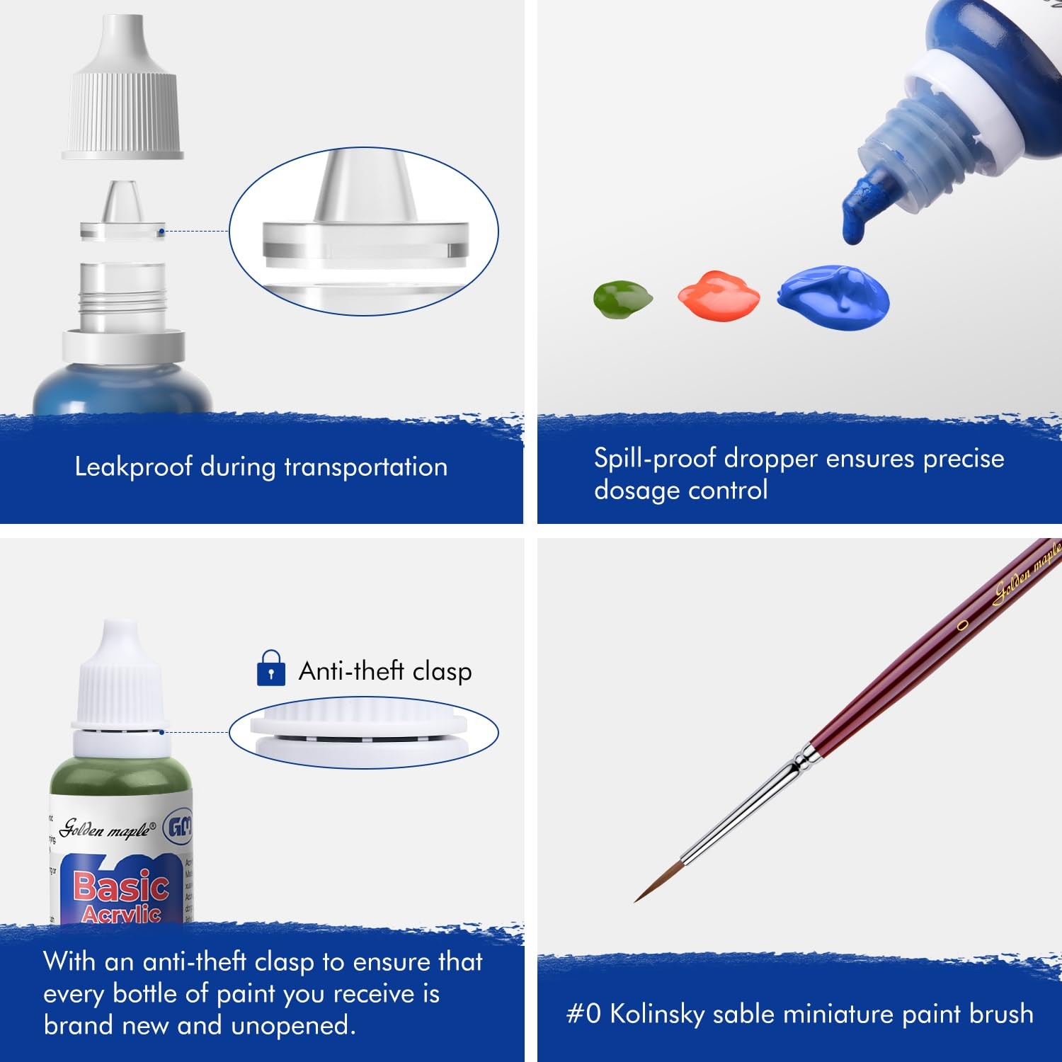 Basic Color Miniature Paints Set – 16 x 20ml Basic Colors Miniature Painting …