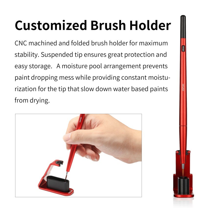DSPIAE: Fine Brushes – Interchangeable Tips – 4 Colors – 2 Brush Stand Colors