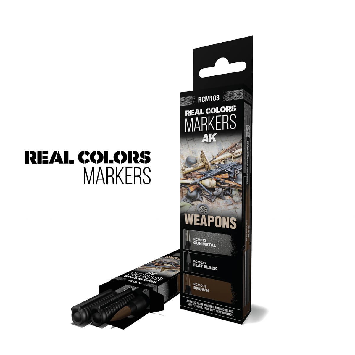 AK Interactive Acrylic Paint Marker Set Weapons RCM103