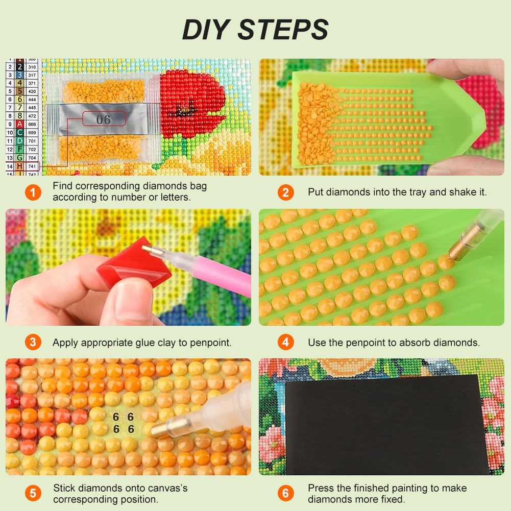 Diamond Painting Kits for Adults, 5D DIY Full Drill Diamond Art Kits for Be