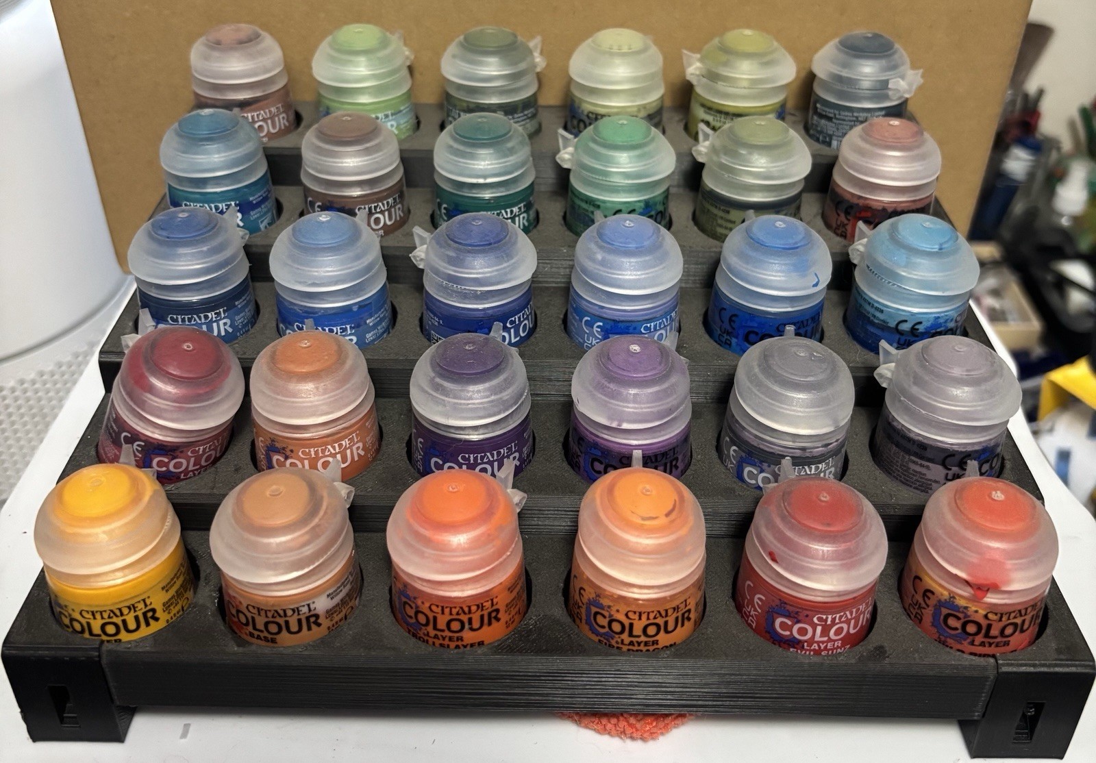 25 Pot Tiered Paint Rack – For 34mm Paint Pots (citadel) -Rack Only