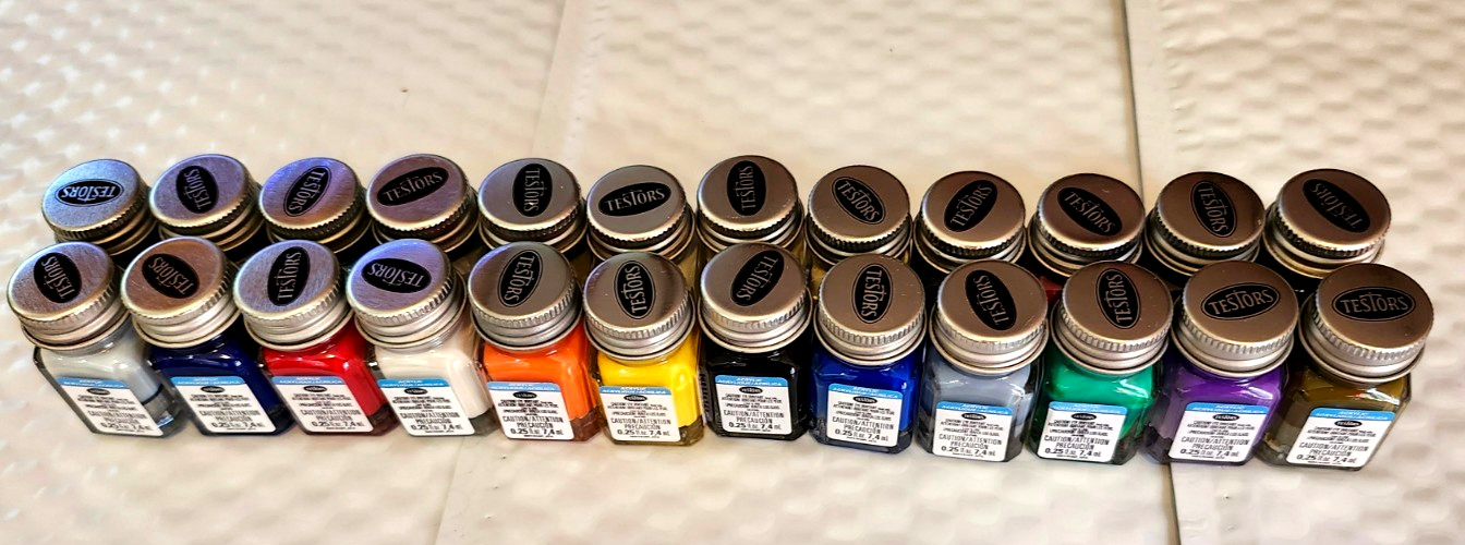 24 BOTTLES CUSTOM TESTORS ACRYLIC Model Paint Set- NEW & FRESH Hobby Art