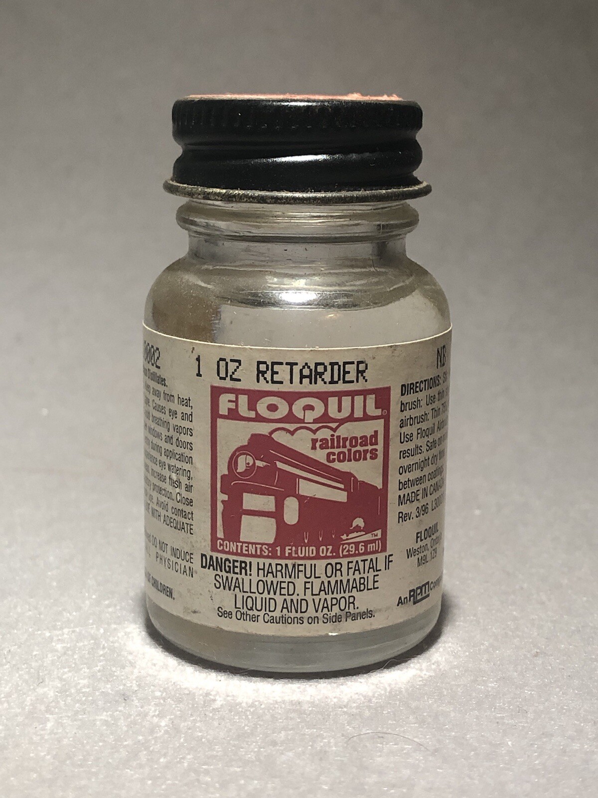 FLOQUIL RAILROAD COLORS. RETARDER /ENAMEL PAINT. #110002 / NOS