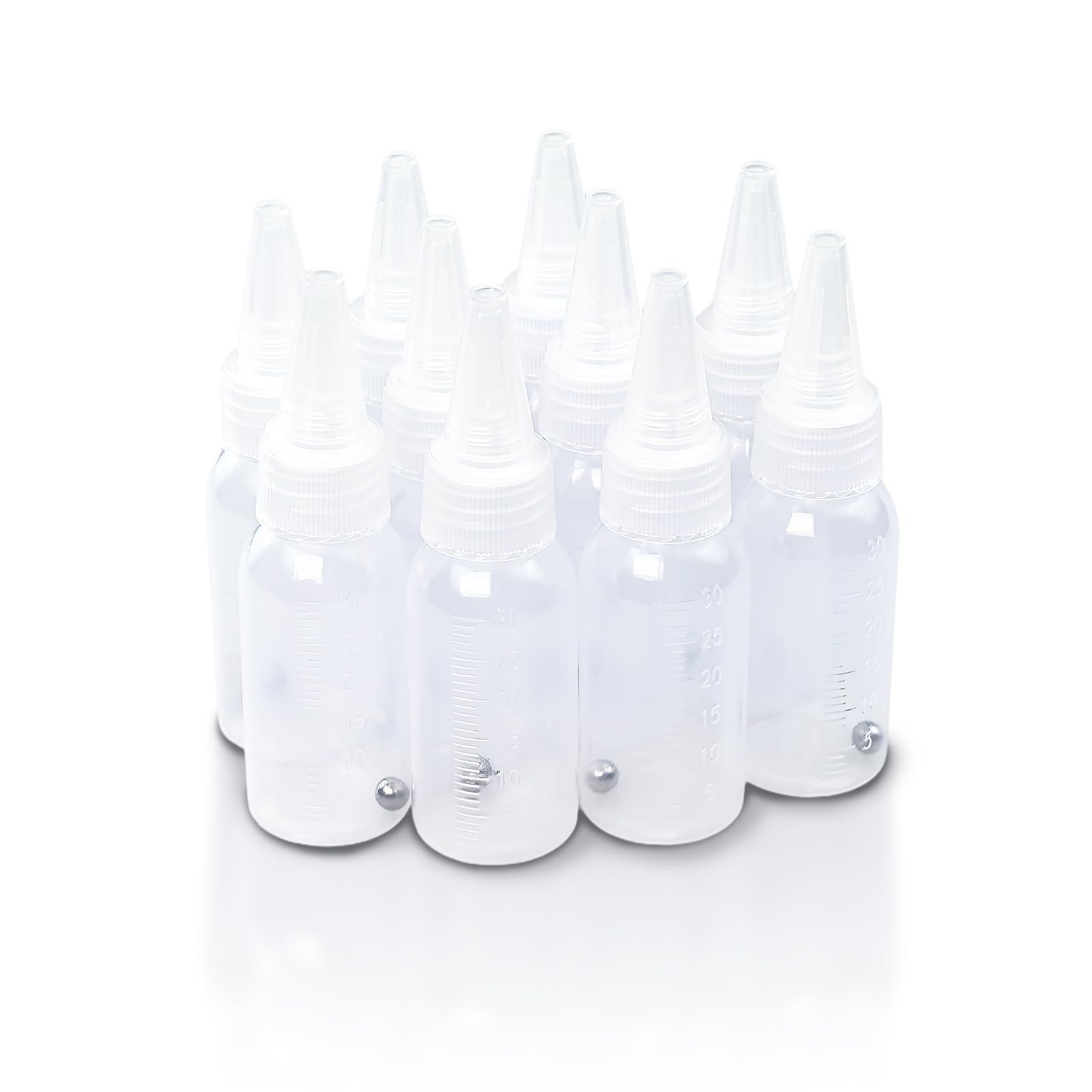 10 PCS 30ML Empty Airbrush Paint Mixing Bottles Plastic Storage Jars Scale