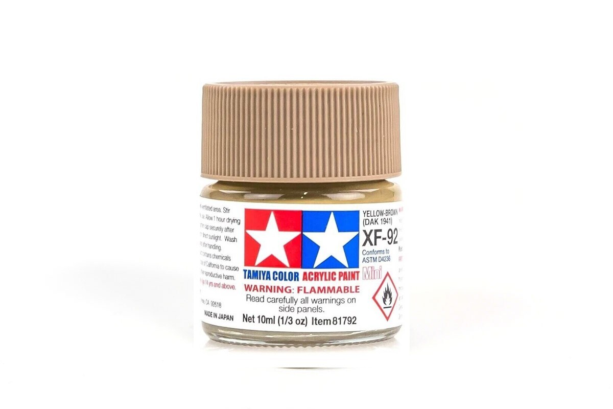 Tamiya 81792 XF-92 Yellow Brown (DAK 1941) Mini Paint 10ml Small Bottle – US