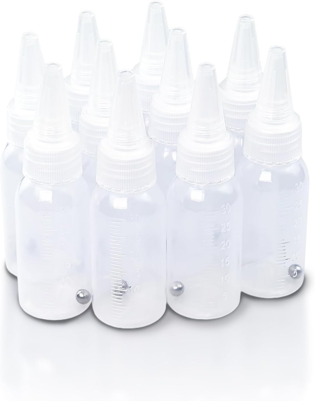 Flylin 10Pcs Paint Bottle, 30Ml Empty Airbrush Bottles with Scale, Plastic Airbr