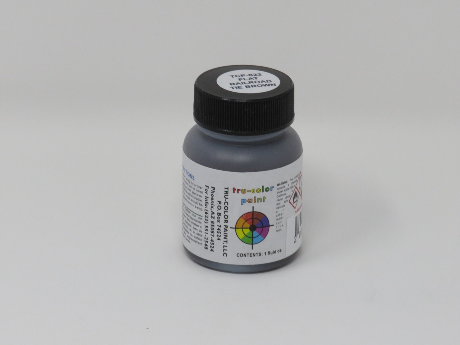 Tru-Color Paint 822 Railroad Tie Brown Flat Brushable Model Color 1 oz