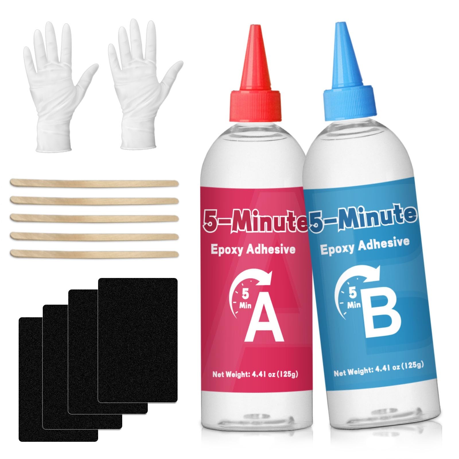 5 Minute Epoxy Glue, 2 x 125ml Strong Adhesion Clear Two Part Epoxy Glue All …