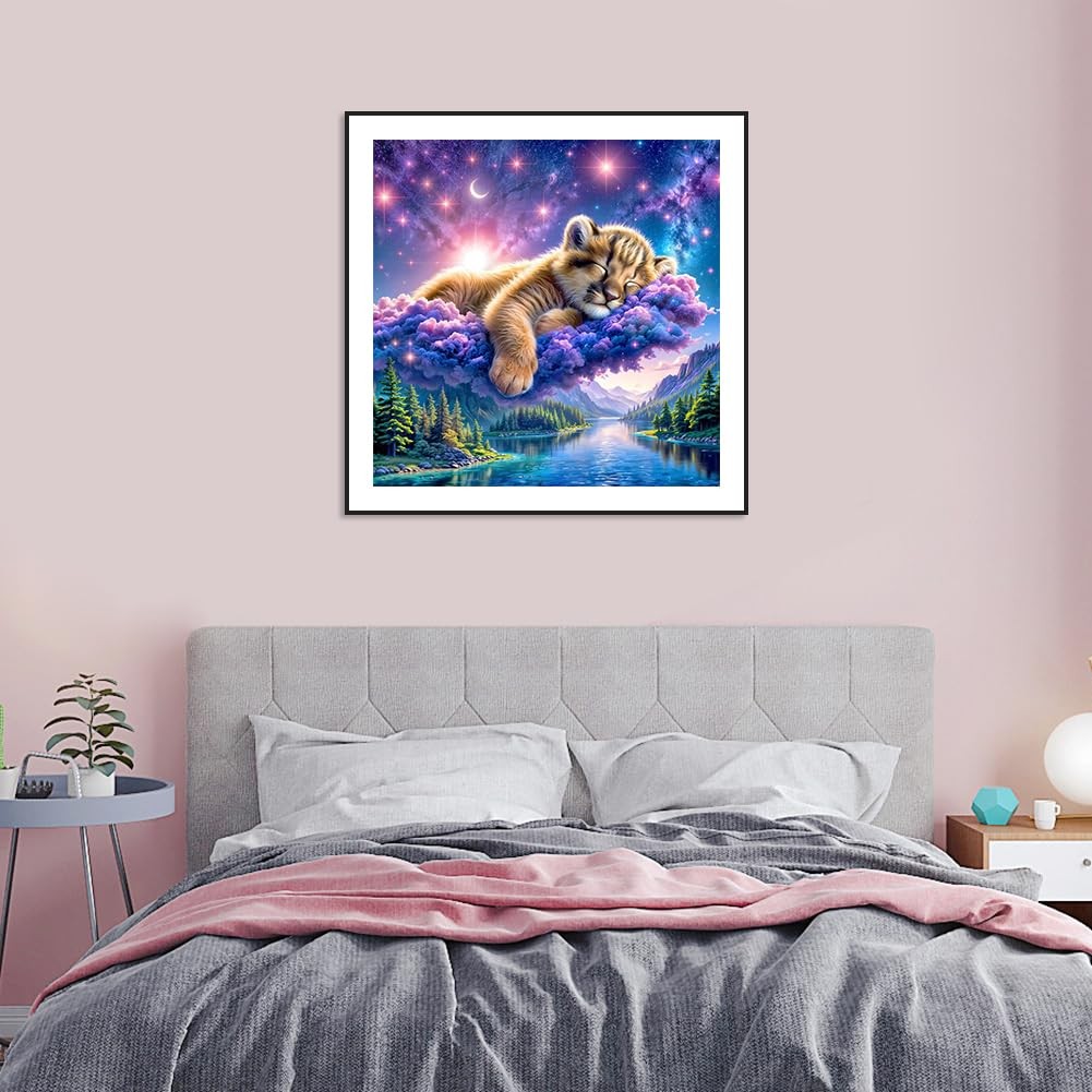 Lion Diamond Painting Kits for Adults, 5D Full Drill Diamond Art Kits for y