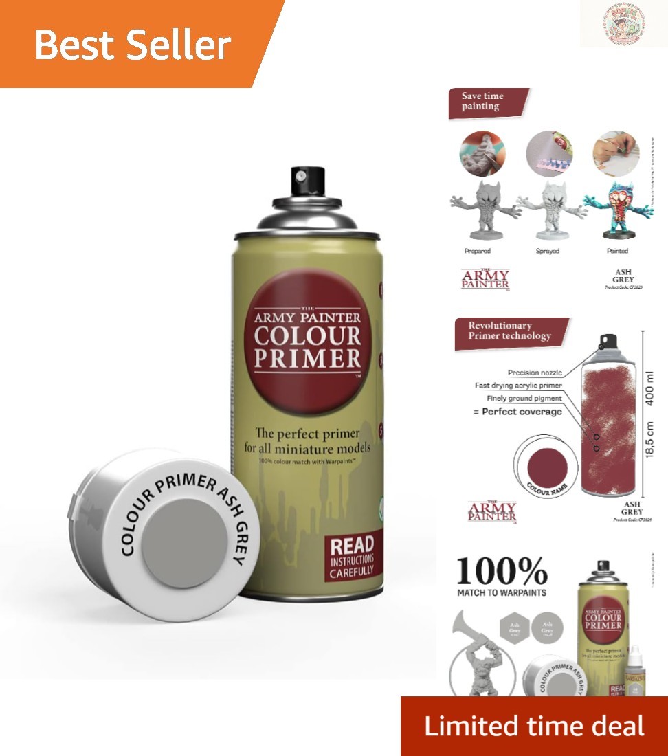 Fast-Drying Ash Grey Acrylic Primer 400ml – Essential for Miniature Painting