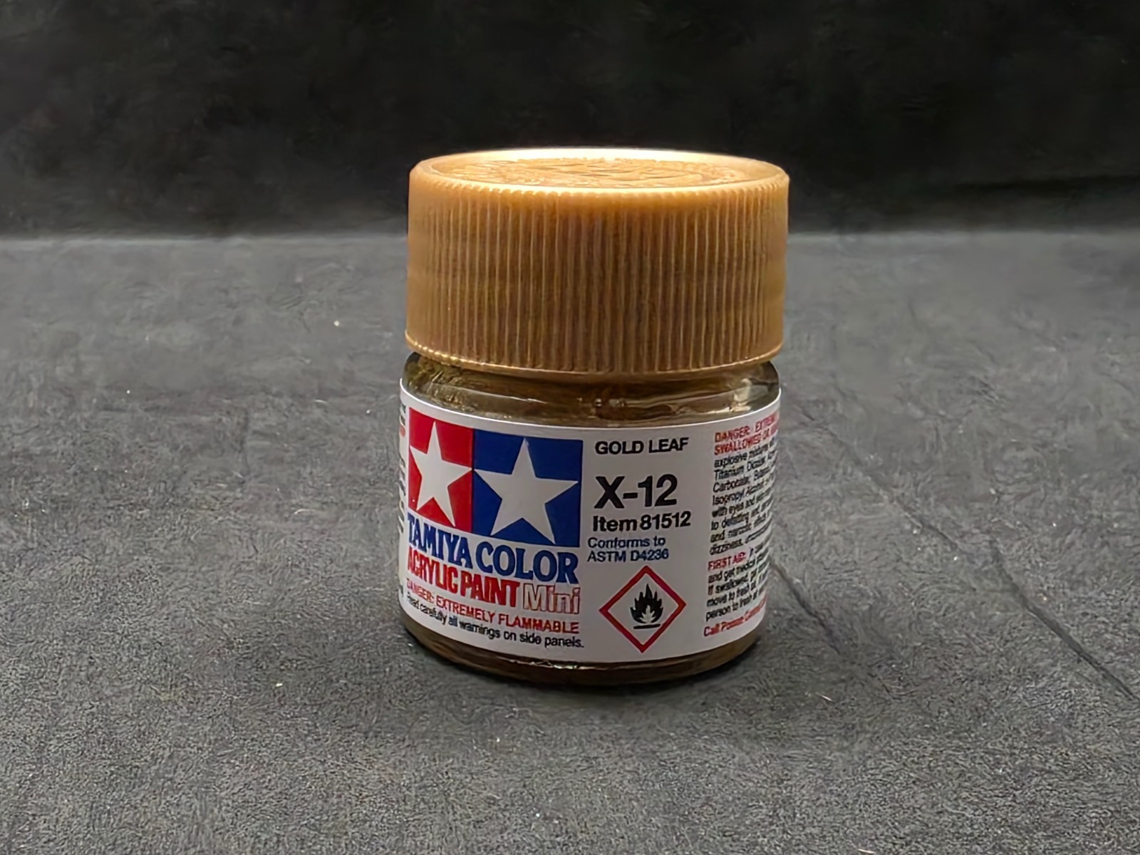 Tamiya X-12 Gold Leaf Acrylic Paint 10ml Mini Bottle 81512