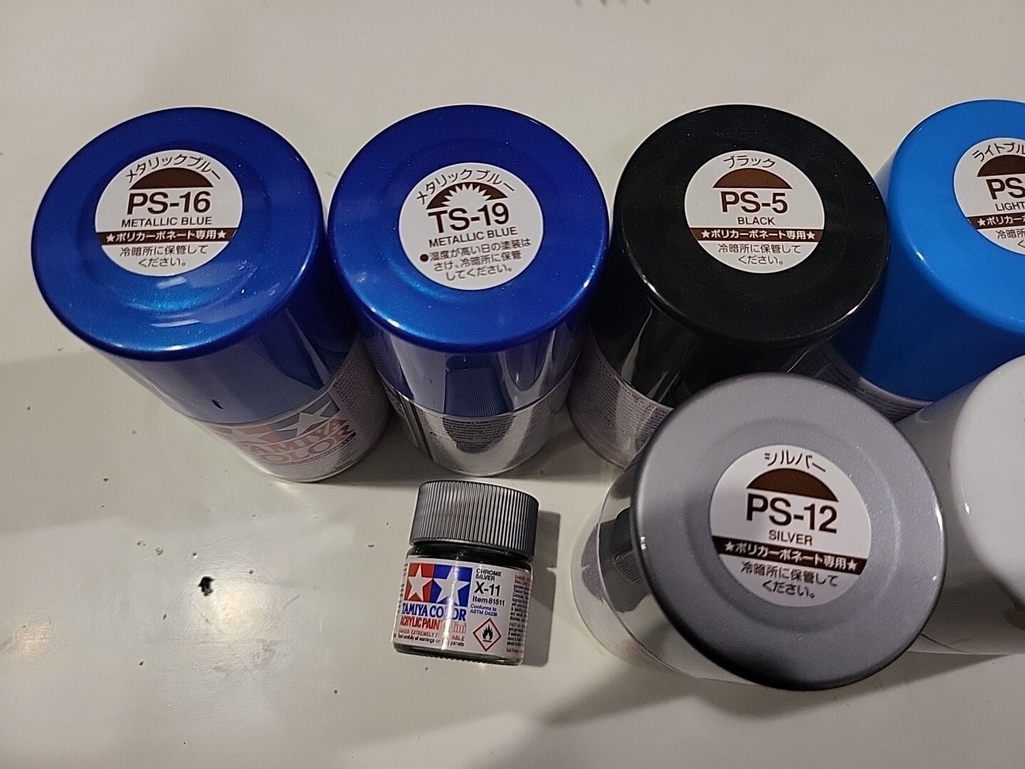 Lot of 9-Tamiya Aerosol Paint Model RC Ps16 Ps12 Ps5 Ps1 Ps3 Ts73 Ts19 Ts76 X11